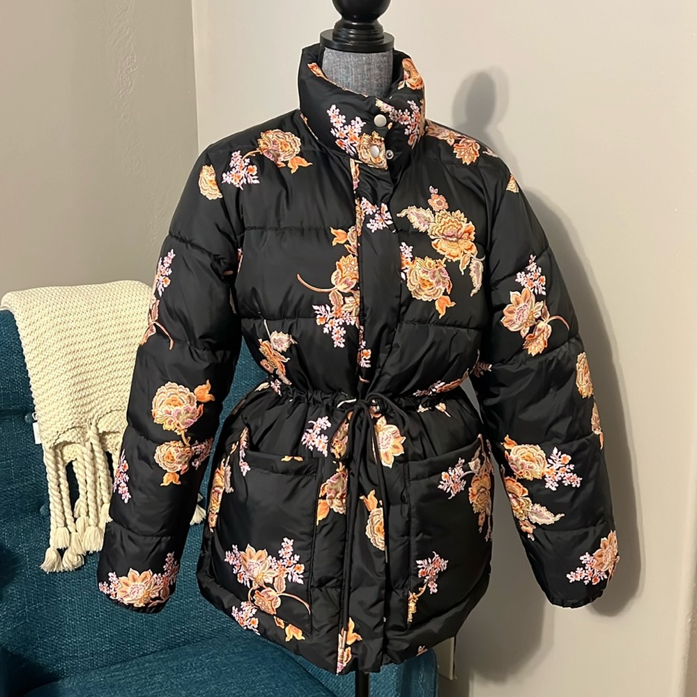Who What Wear Prairie Paisley Puffer Jacket